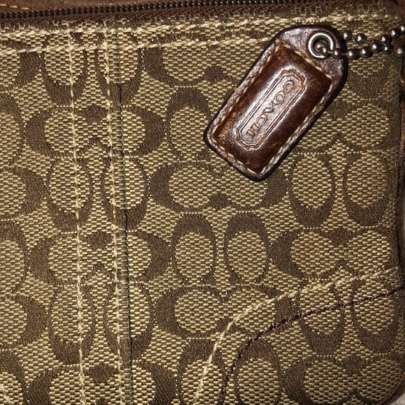 COACH  brown monogram wristlet & hang tag  matching pieces available separately - Picture 3 of 12